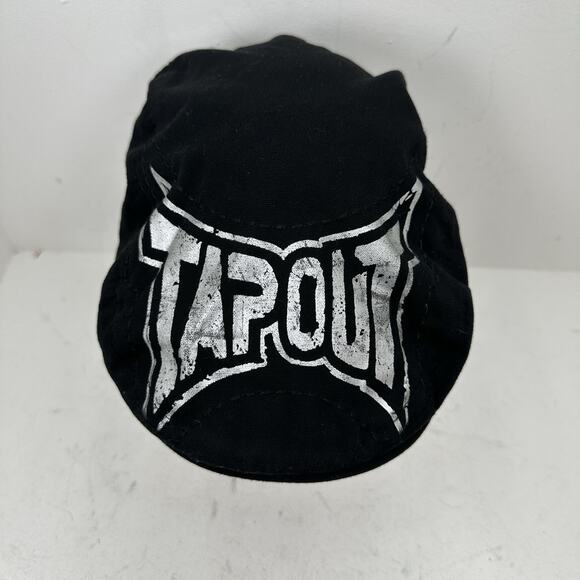 Tapout Newsboy Cabbie Hat Black Faded OSFM One Size Y2K MMA - Picture 1 of 9